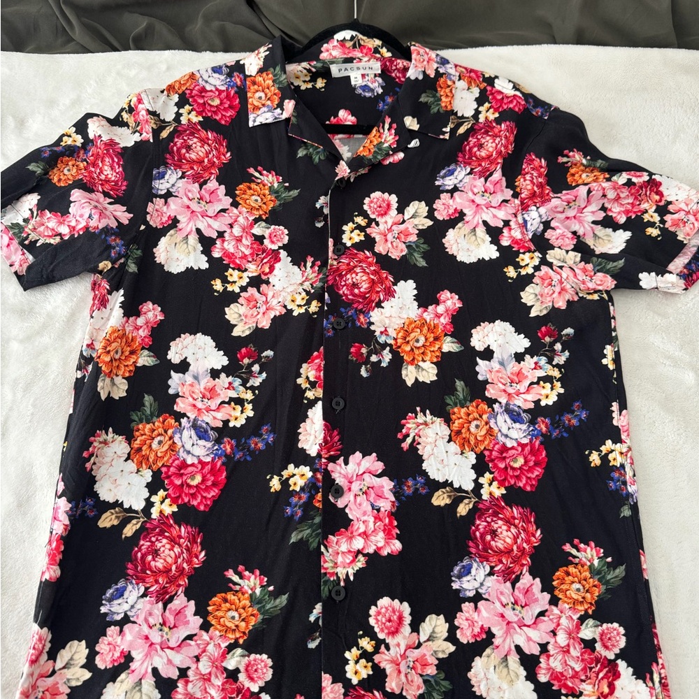PacSun Floral Multicolor Dress Shirt